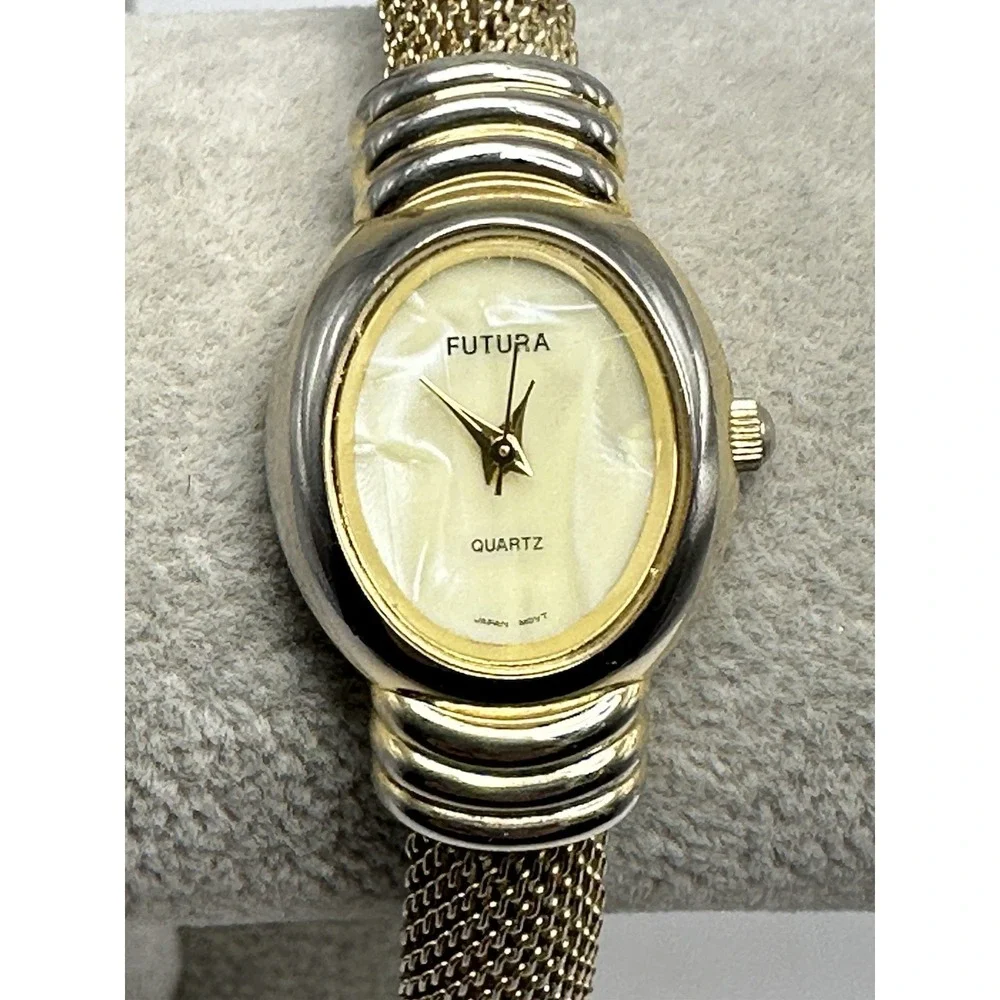 Futura 1820QB Ladies Cuff‎ MOP Watch New Battery 21MM 6.75